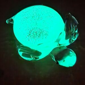 Glowing Turtle Figurine- Glass ART From Guam